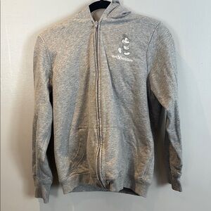Disney Gray Zip Up Sweater with High Collar